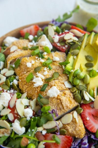 Crispy Chicken Salad With Poppy Seed Dressing - The Roasted Root