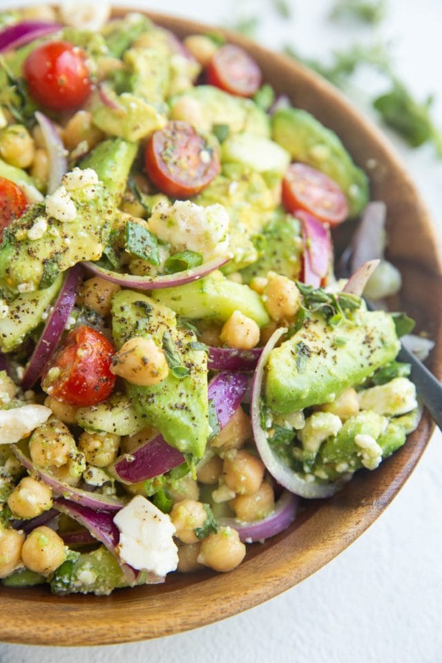 Chickpea Avocado Cucumber Salad - The Roasted Root