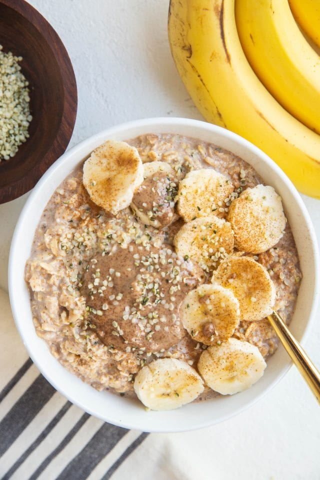 Banana Bread Overnight Oatmeal - The Roasted Root