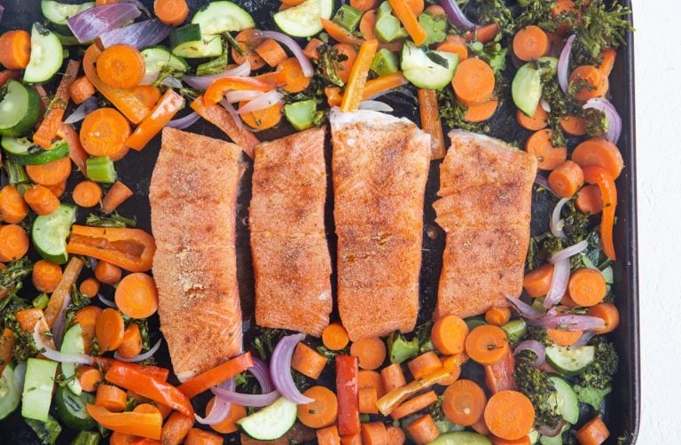 Sheet Pan Salmon And Vegetables - The Roasted Root