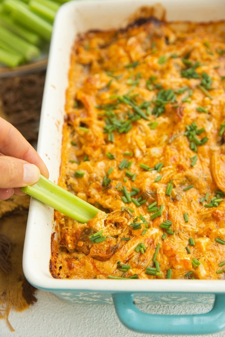 The Best Buffalo Chicken Dip - The Roasted Root