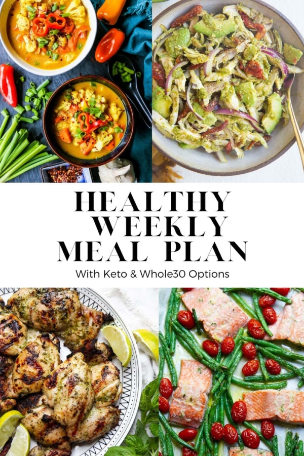 collage for healthy weekly meal plan