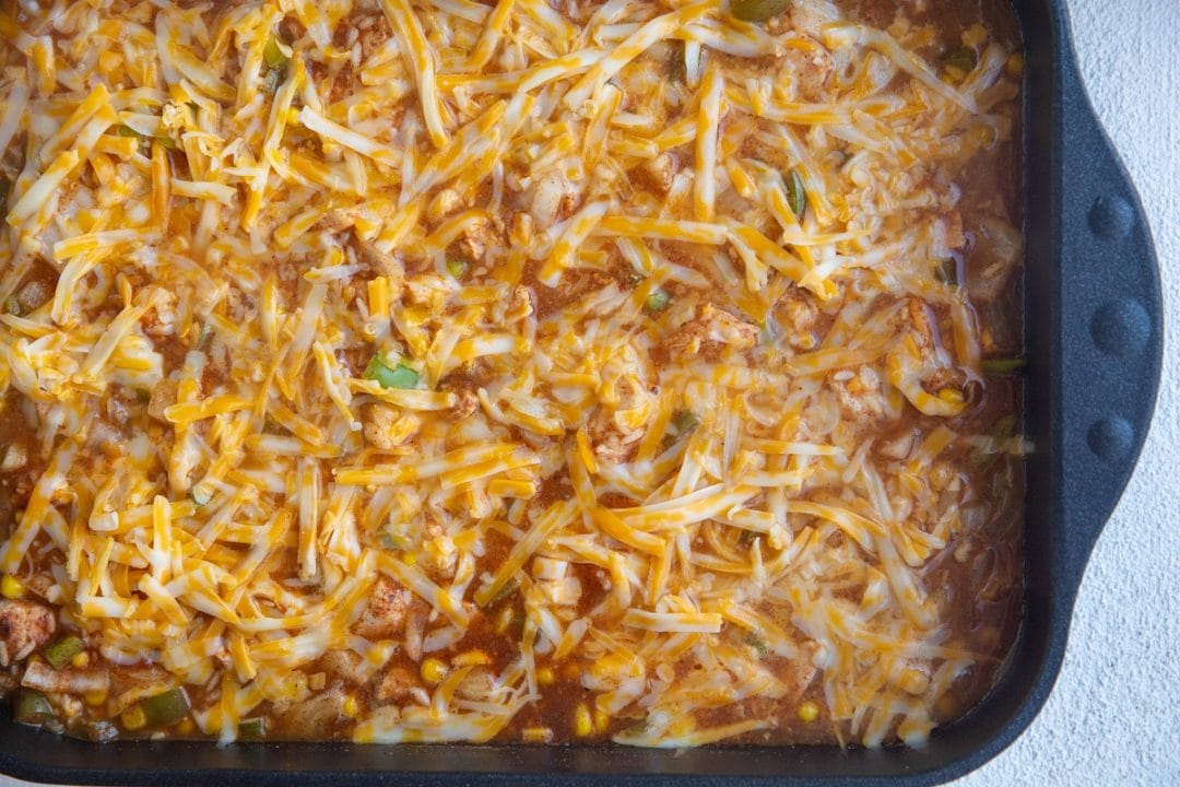 Chicken and Rice Enchilada Casserole - The Roasted Root