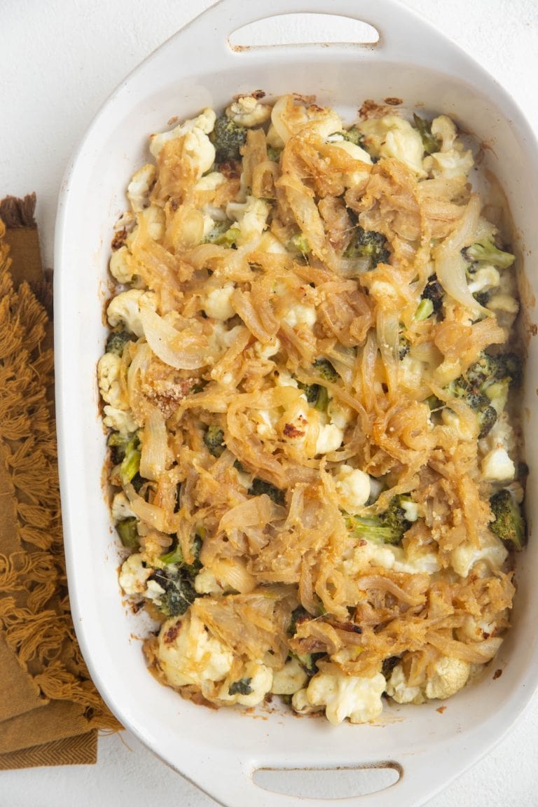 Creamy Dairy-Free Broccoli And Cauliflower Casserole - The Roasted Root