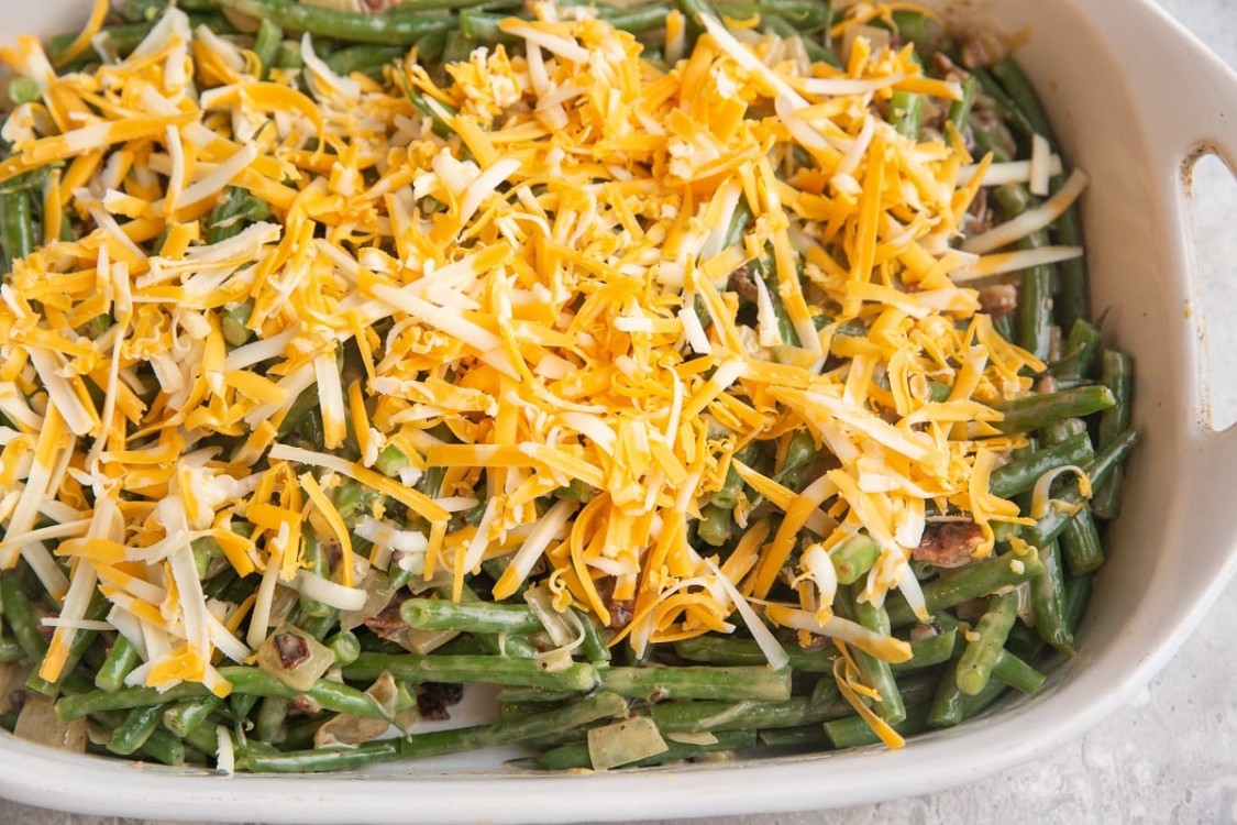 Cheesy Green Bean Casserole - The Roasted Root