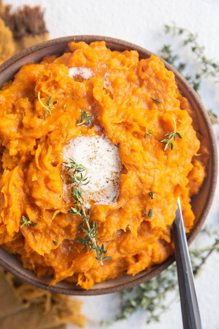 Creamy Instant Pot Mashed Sweet Potatoes - The Roasted Root