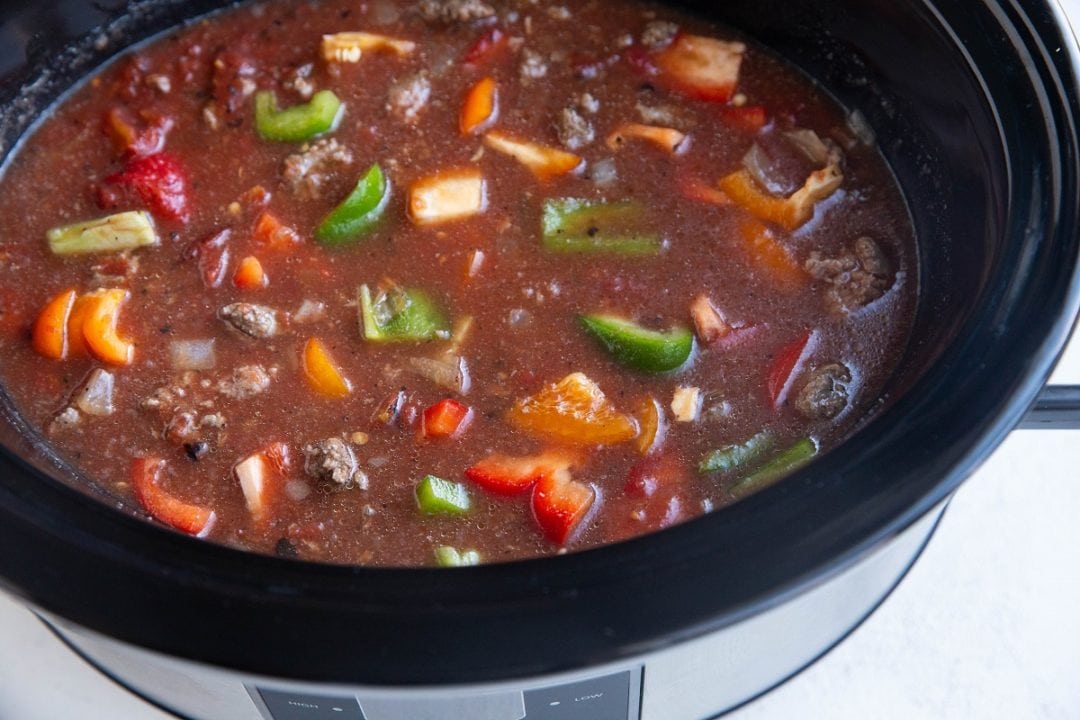 Crock Pot Stuffed Pepper Soup - The Roasted Root