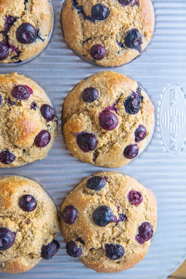 Blueberry Banana Oatmeal Muffins - The Roasted Root