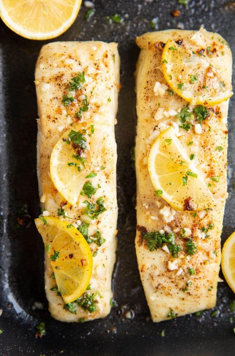 Garlic Butter Baked Halibut - The Roasted Root