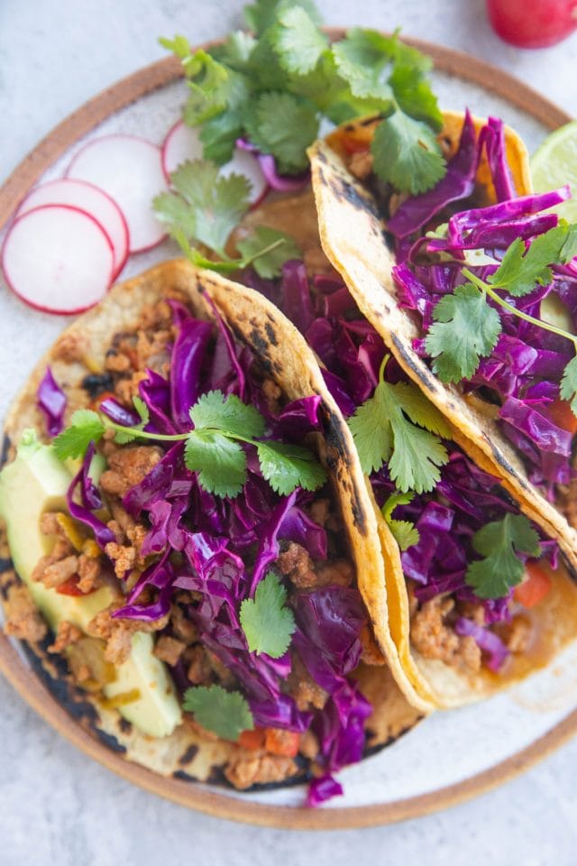 Ground Turkey Tacos With Cabbage Slaw And Avocado The Roasted Root   Ground Turkey Tacos 7 640x960 