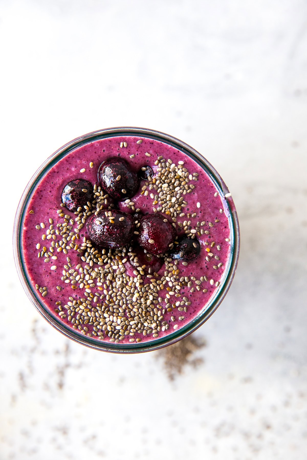 Adaptogenic Protein Smoothie (2 Ways!) with ashwagandha and maca. An easy nutrient-dense smoothie for a clean snack or meal in a glass. | TheRoastedRoot.net #paleo #smoothie #greensmoothie