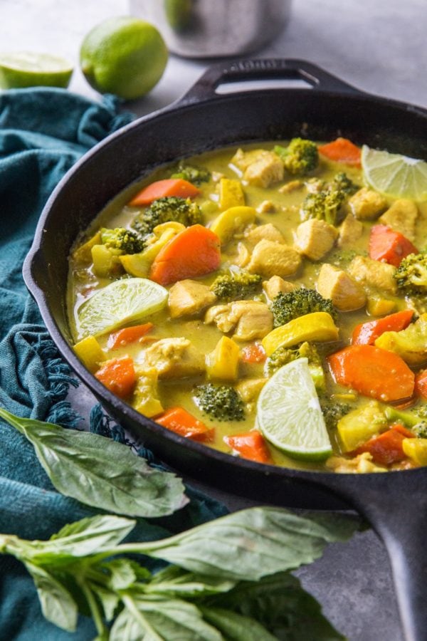 skillet of nightshade-free aip curry, ready to serve