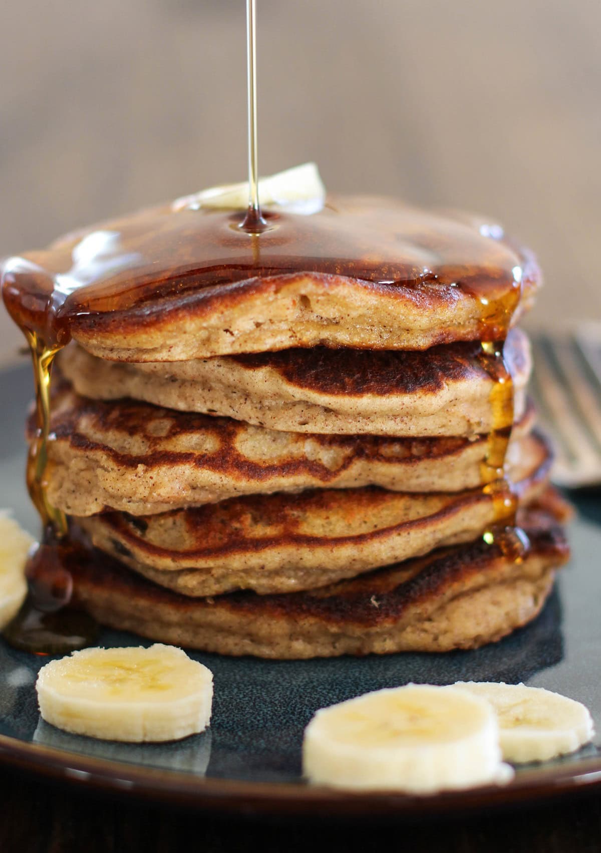 Banana Bread Almond Flour Pancakes | https://www.theroastedroot.net #glutenfree #breakfast #healthy