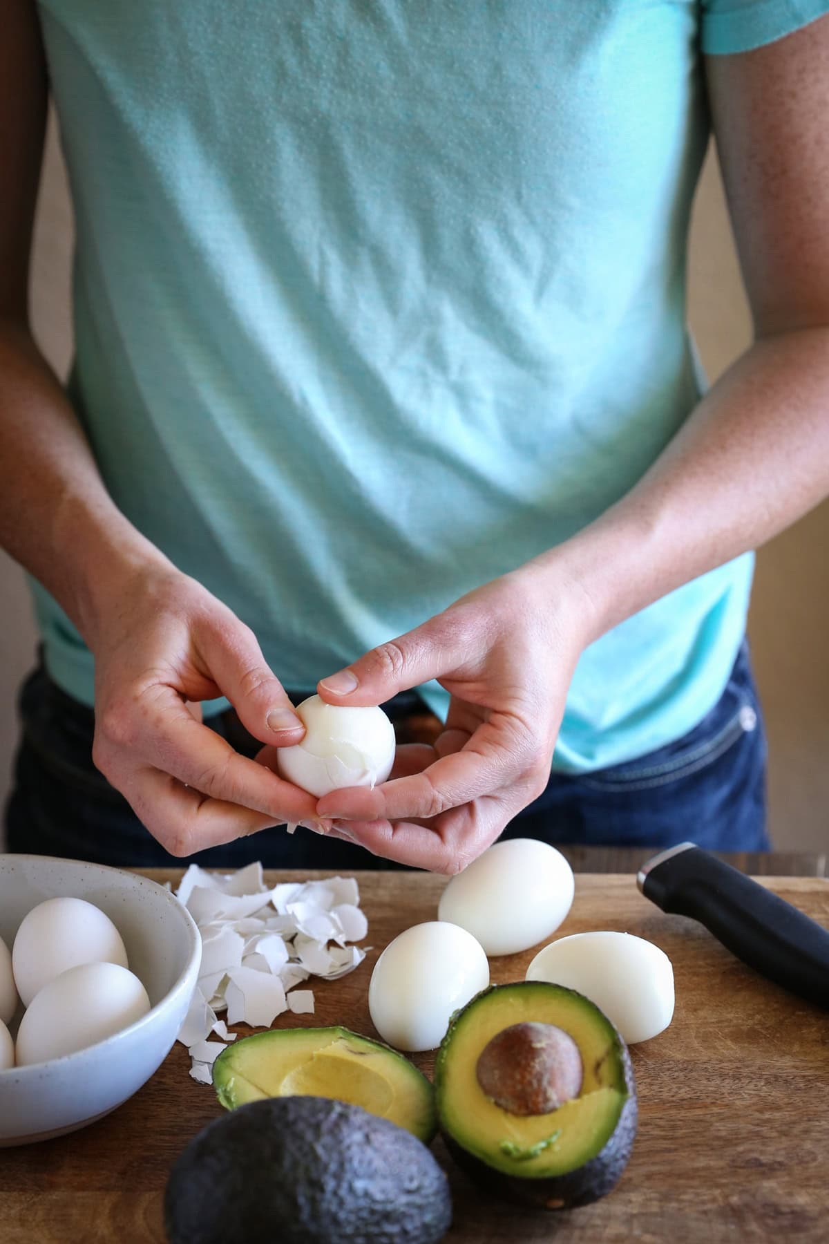 Avocado Egg Salad (Mayo-Free!) - an easy 4-ingredient lunch recipe | theroastedroot.net #glutenfree #dairyfree #healthy