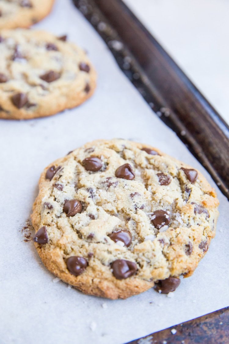 Giant Chewy Keto Chocolate Chip Cookies - The Roasted Root