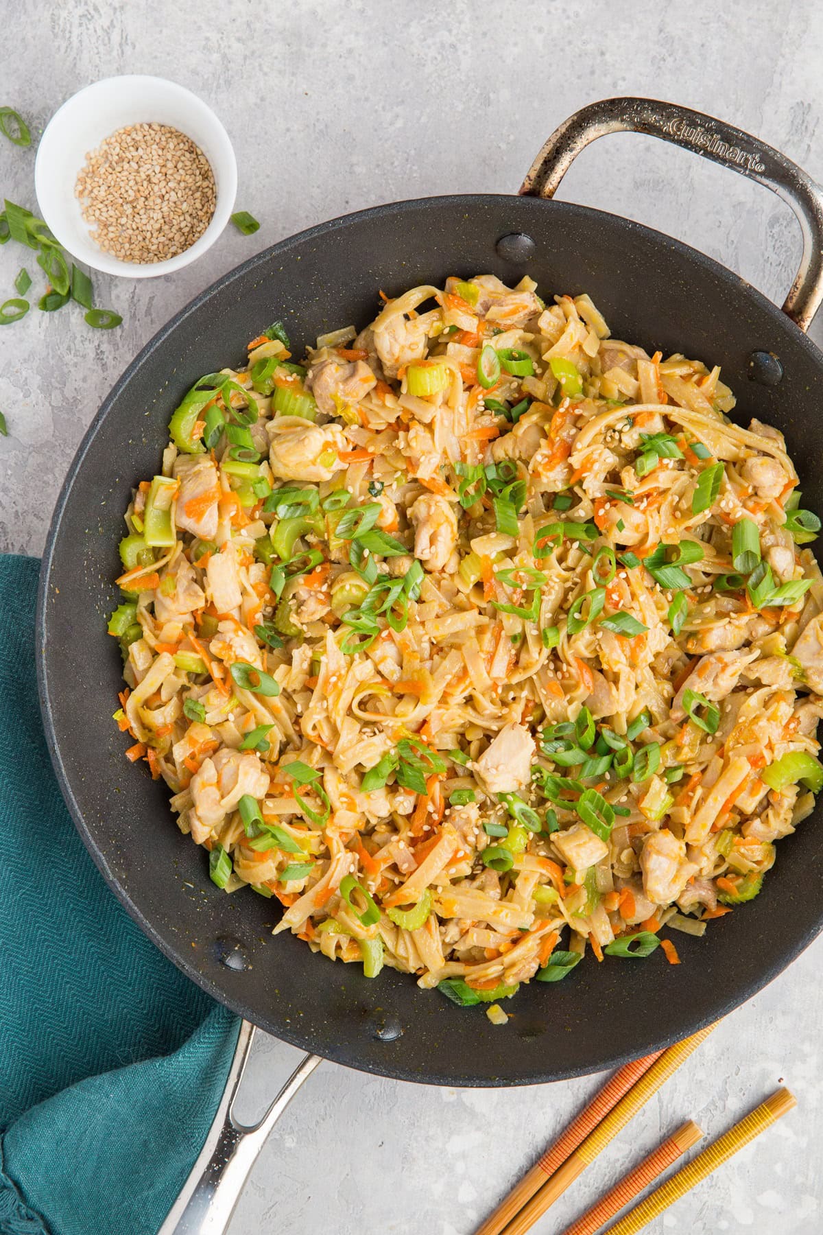 Gluten-Free Chicken Chow Mein Recipe made in less than 40 minutes. Quick, easy, delicious, healthier chicken chow mein!