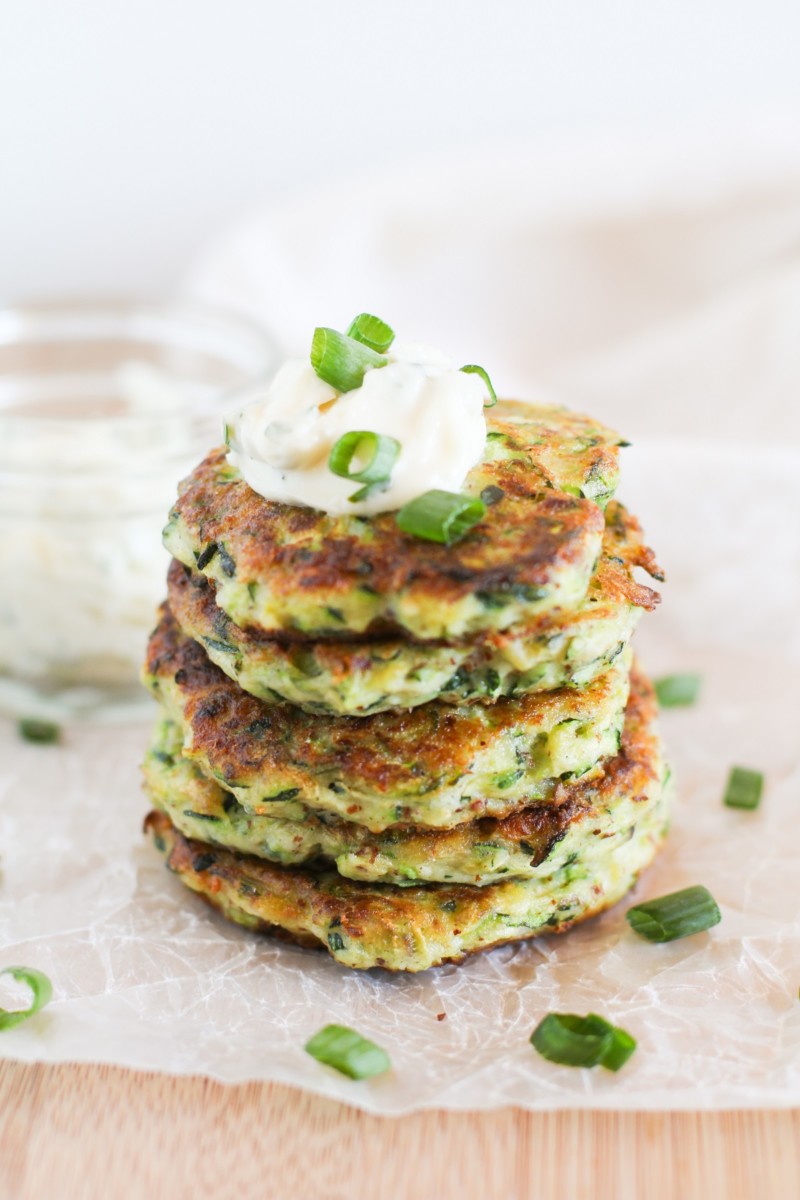 Gluten Free Zucchini Fritters with Herb-Garlic Aioli