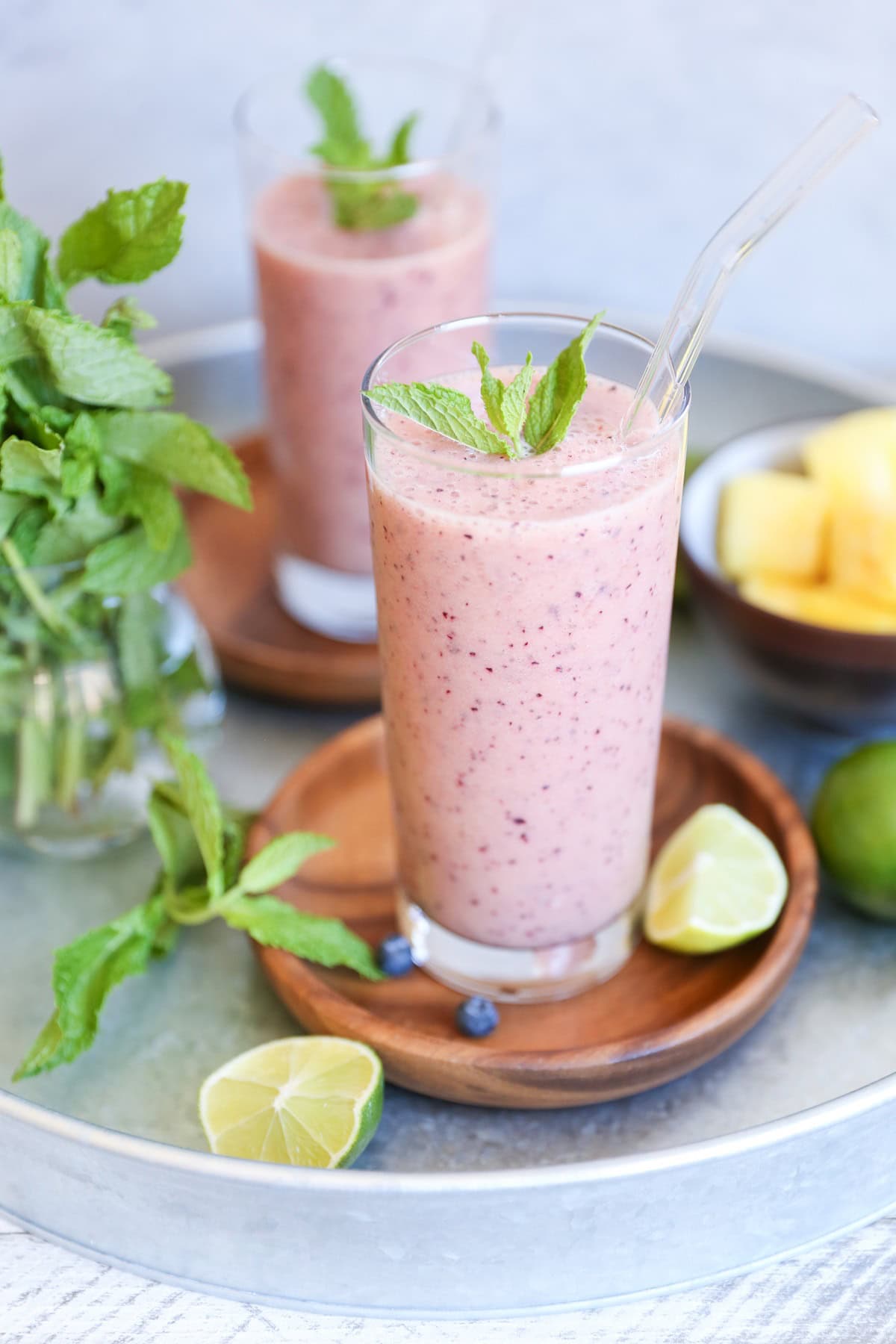 Blueberry Mint Pineapple Smoothie - an immunity-boosting, rejuvenating smoothie recipe, packed with vitamins and antioxidants