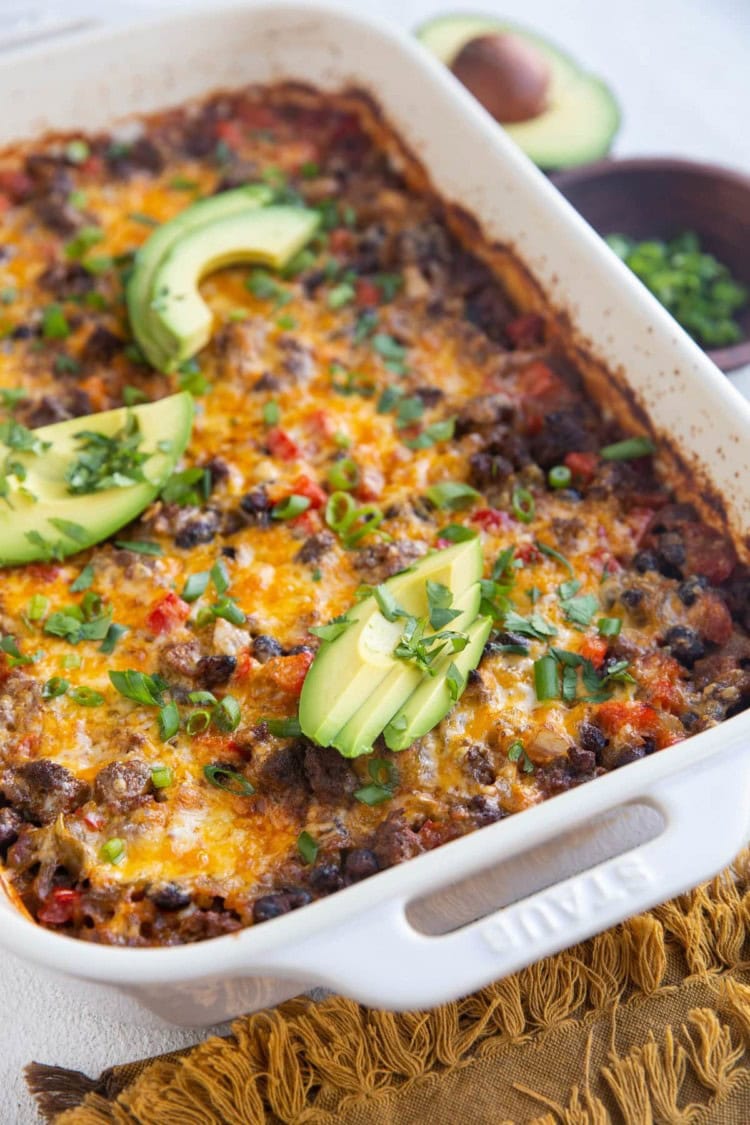 Ground Beef Taco Casserole - The Roasted Root