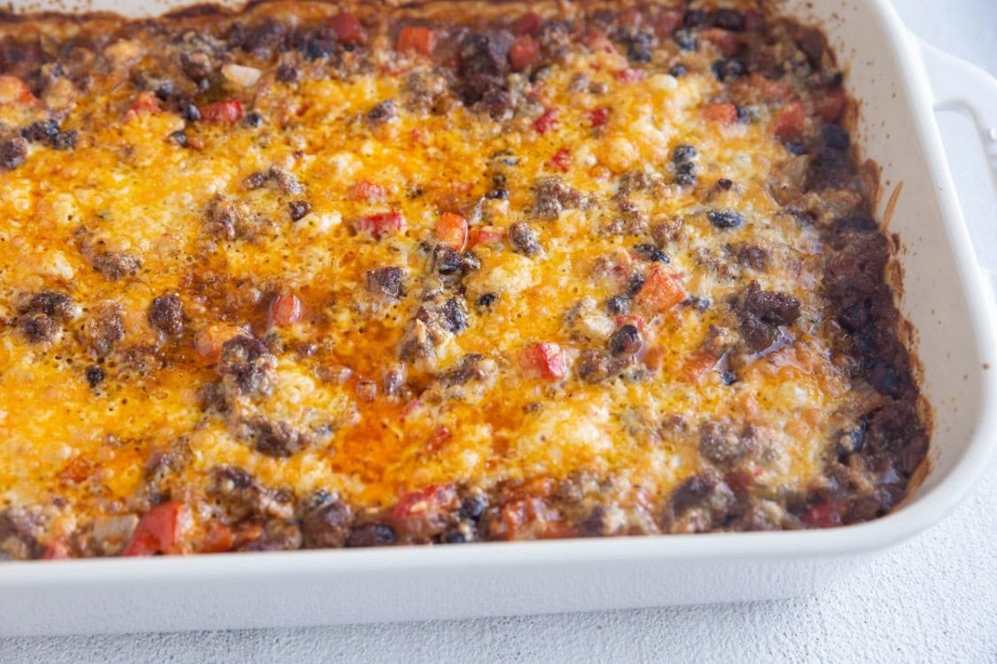 Ground Beef Taco Casserole - The Roasted Root