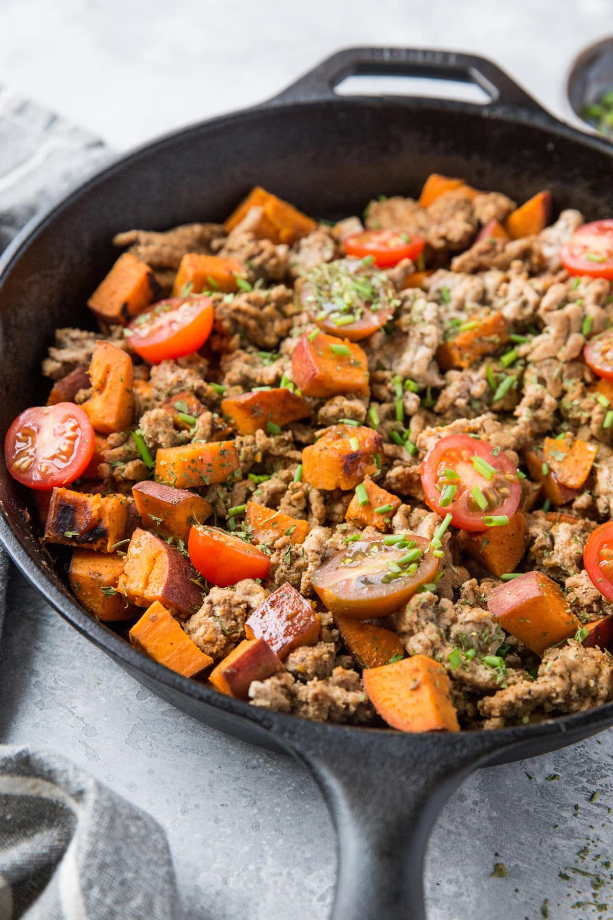 30-Minute Ground Turkey and Sweet Potato Skillet - quick, easy, paleo, keto, whole30, healthy | TheRoastedRoot.net