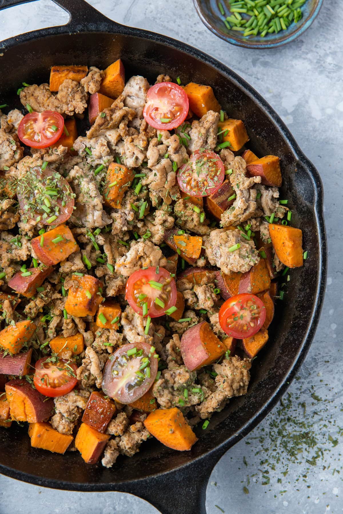 30-Minute Ground Turkey and Sweet Potato Skillet - quick, easy, paleo, keto, whole30, healthy | TheRoastedRoot.net