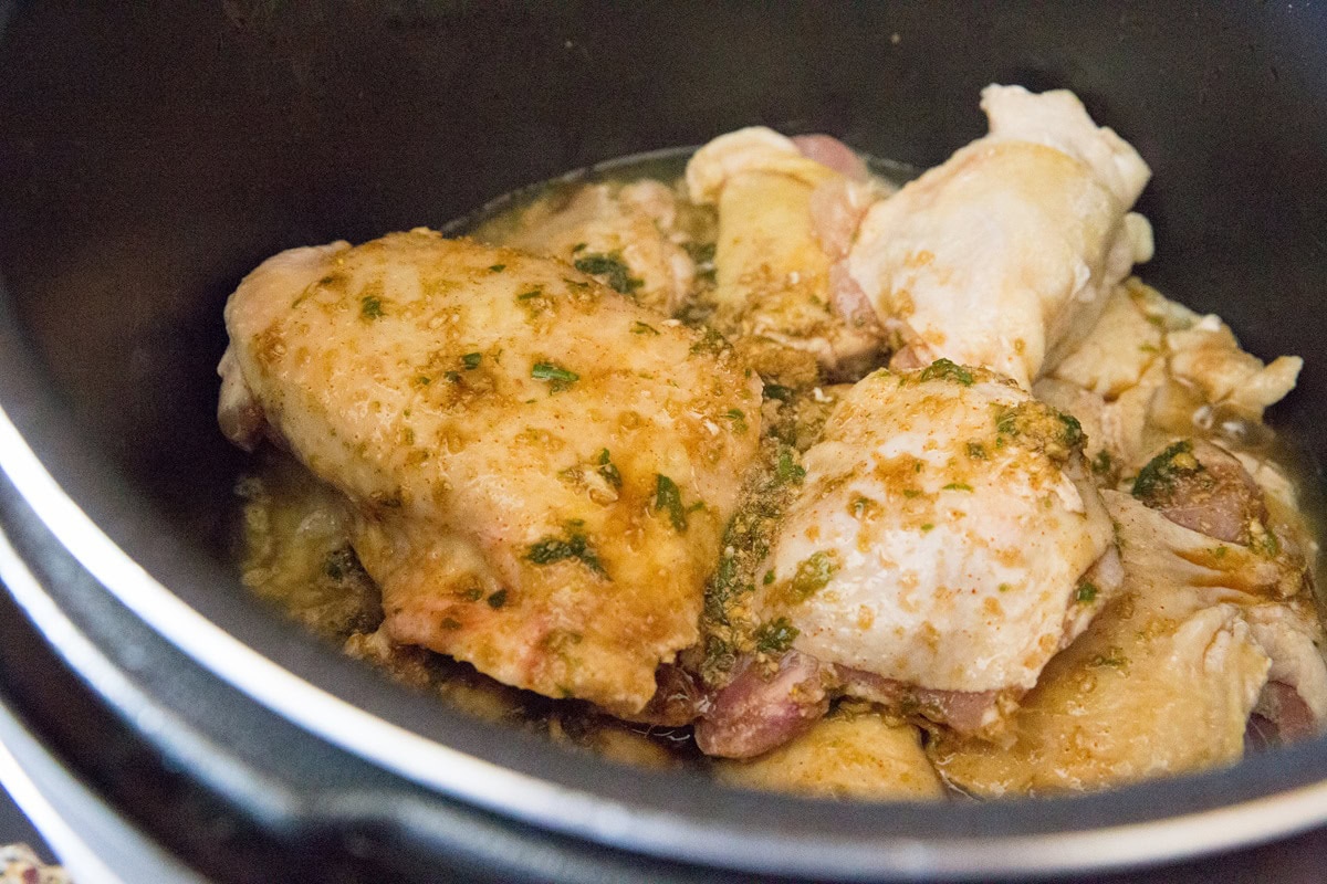 Add the sauce to the Instant Pot with the chicken