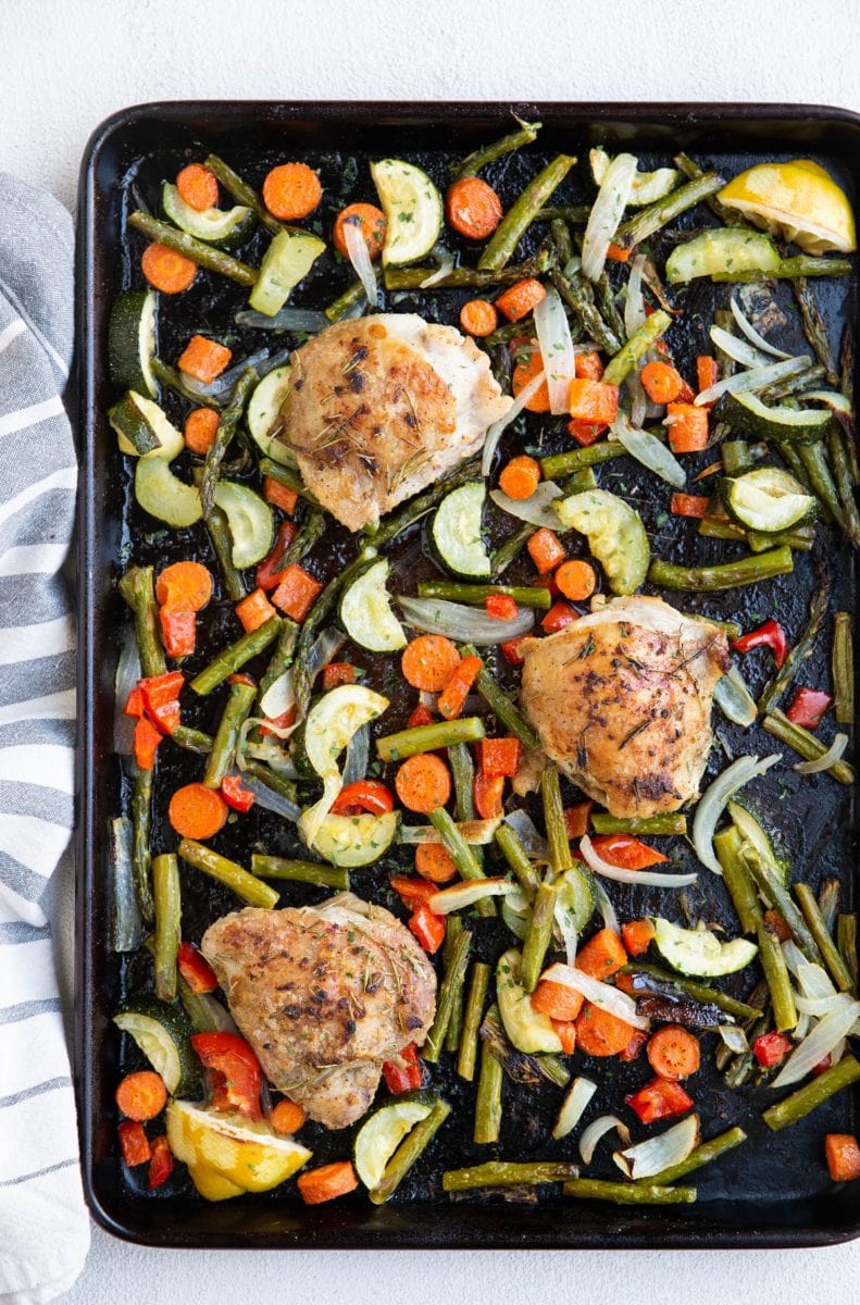 Sheet Pan Lemon Garlic Rosemary Chicken And Vegetables - The Roasted Root