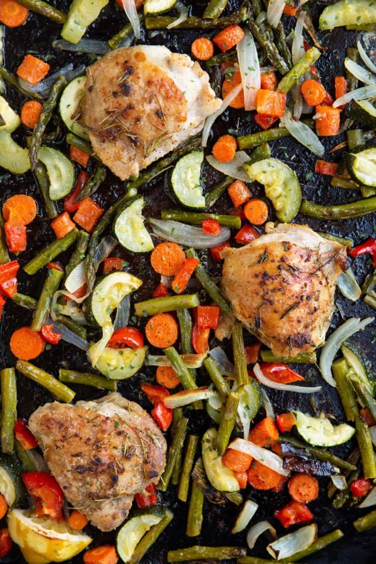 Sheet Pan Lemon Garlic Rosemary Chicken and Vegetables - The Roasted Root