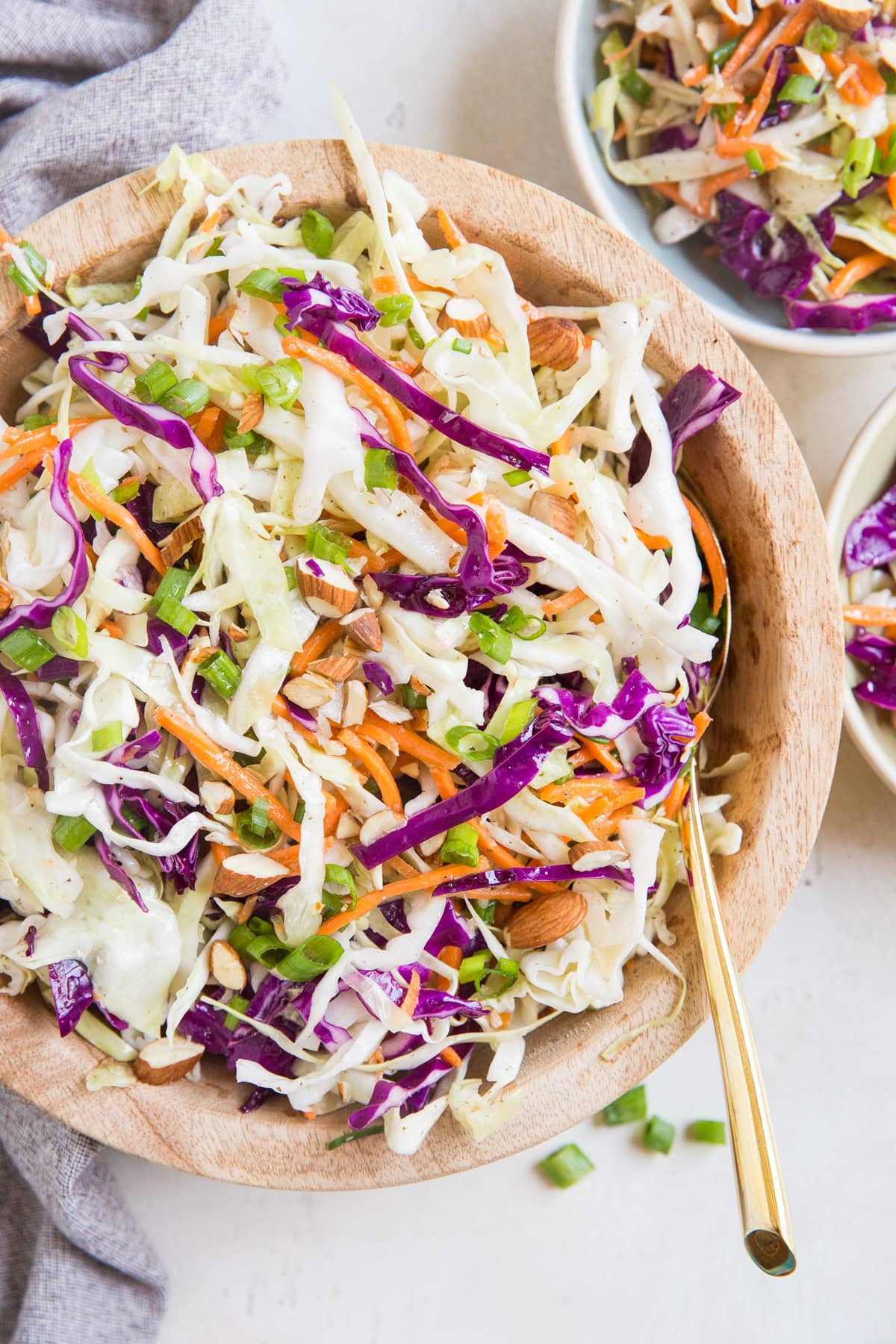 Mayo-Free Coleslaw Recipe - a simple, flavorful coleslaw recipe to use as a side dish, condiment, in salads, sandwiches, wraps, etc.