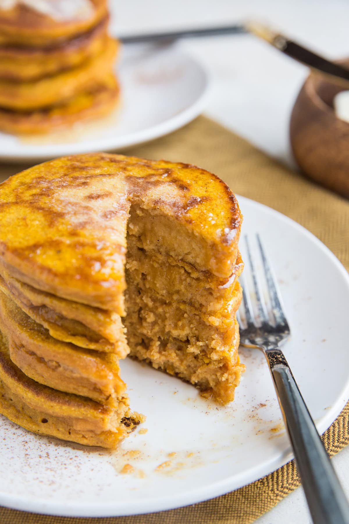 Gluten-Free Flourless Protein Pumpkin Pancakes made dairy-free, flourless, gluten-free and made with rolled oats for a healthy breakfast