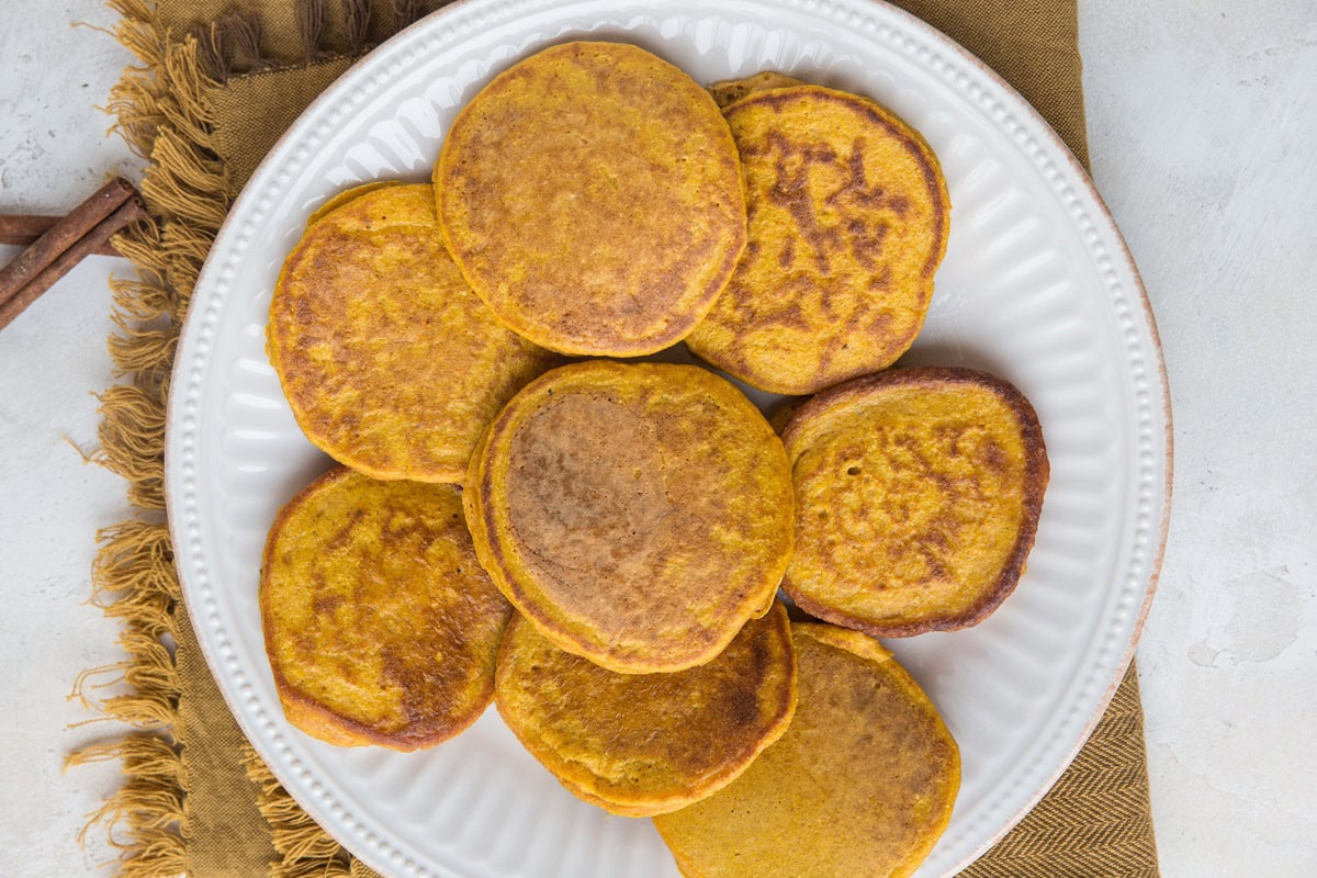 Pumpkin pancakes on a plate