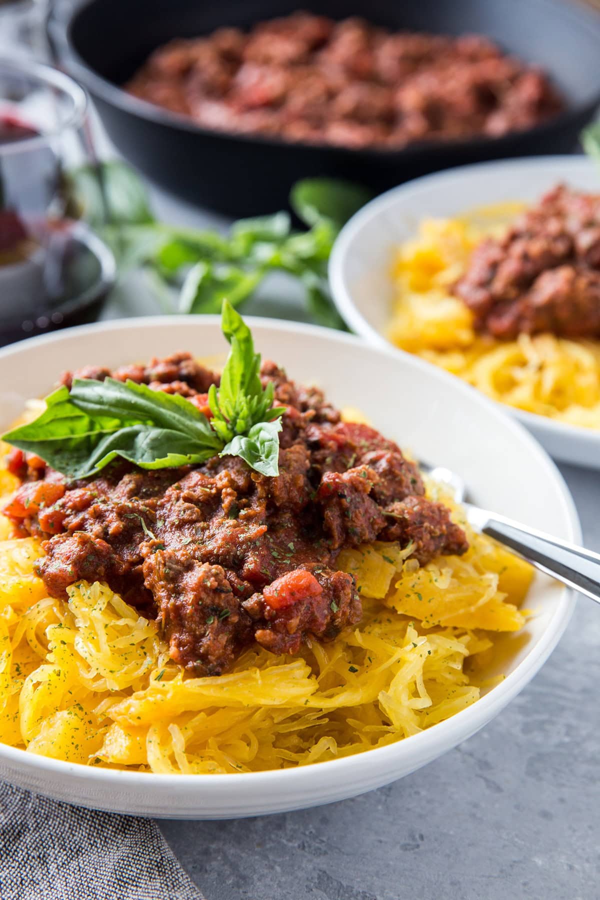 Spaghetti Squash Bolognese - an easy, nutritious low-carb, paleo weeknight meal | theroastedroot.net