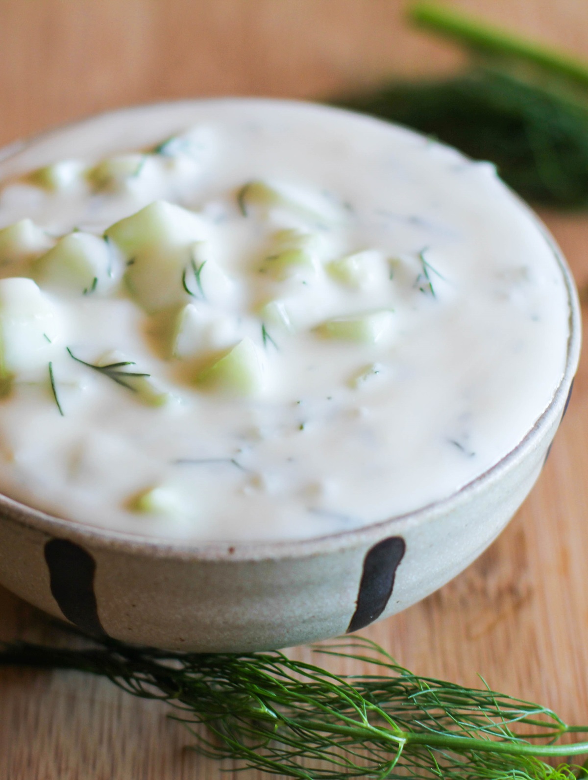 Bowl of homemade tzatziki sauce