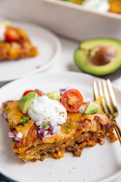Ground Beef Enchilada Casserole with Corn Tortillas - The Roasted Root