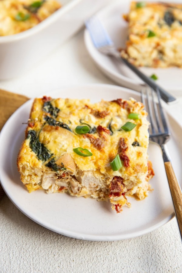 Chicken and Spinach Breakfast Casserole with Sun-Dried Tomatoes and ...