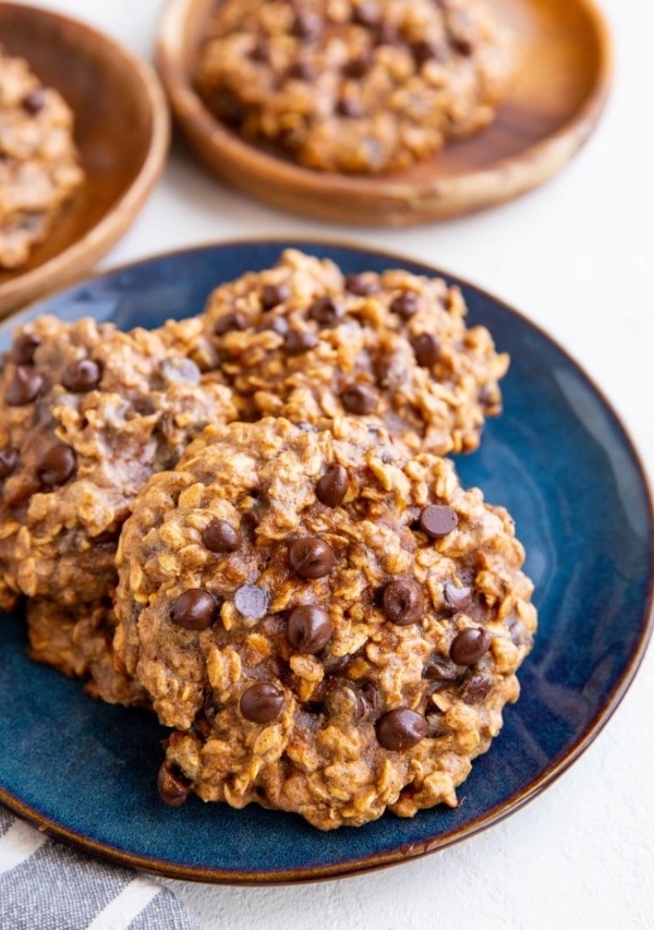 Plates of cookies, ready to eat.