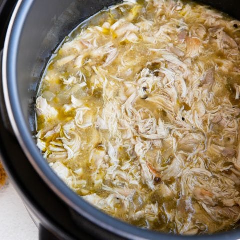 Instant Pot Chile Verde Shredded Chicken - The Roasted Root