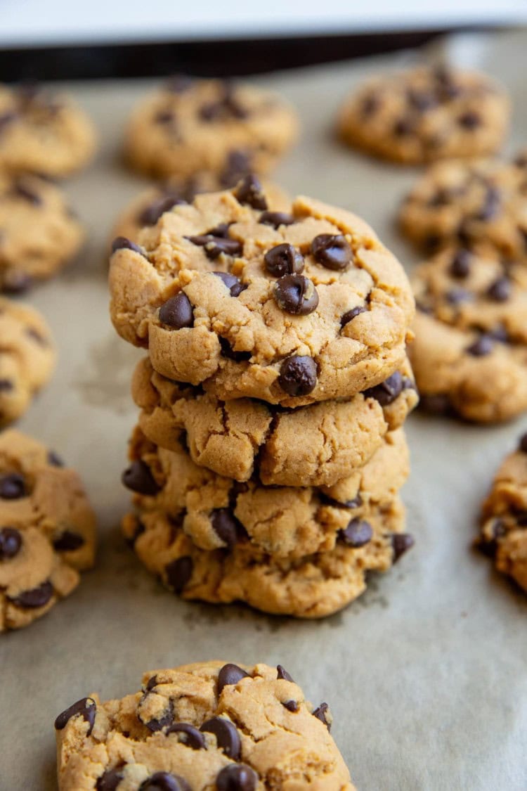 Flourless Peanut Butter Chocolate Chip Cookies - The Roasted Root