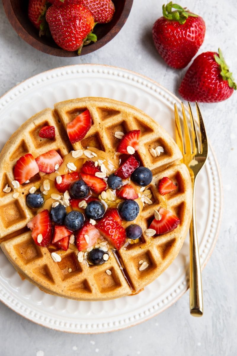 Oatmeal Protein Waffles (Gluten-Free) - The Roasted Root