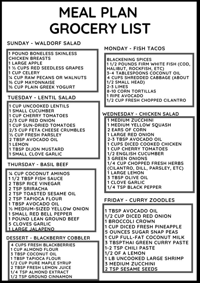 Healthy Weekly Meal Plan - 39 - The Roasted Root