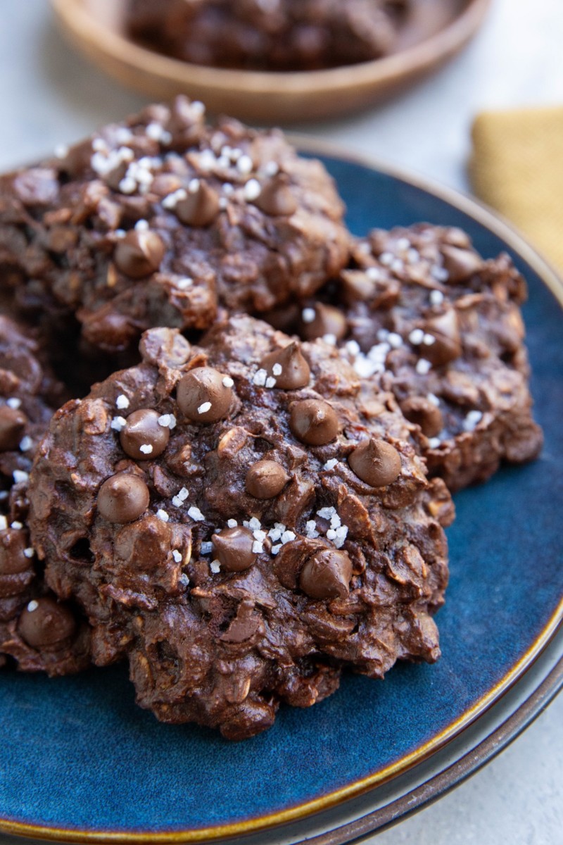 Healthy Double Chocolate Oatmeal Cookies - The Roasted Root