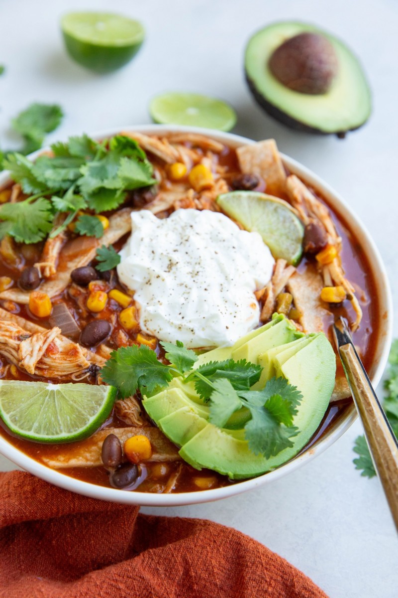 Crock Pot Chicken Tortilla Soup - The Roasted Root