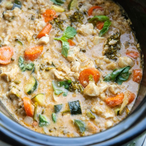 Red curry store in slow cooker