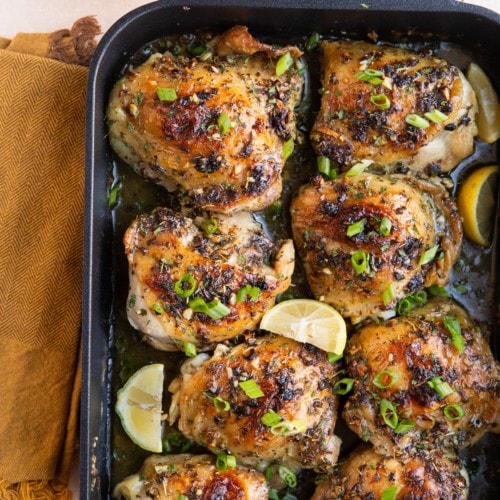 Crispy Garlic Butter Baked Chicken Thighs - The Roasted Root