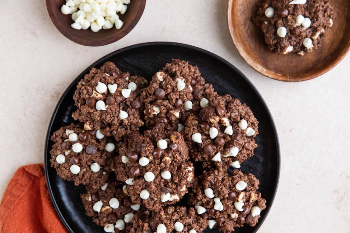 Flourless Double Chocolate Peanut Butter Oatmeal Cookies The Roasted Root