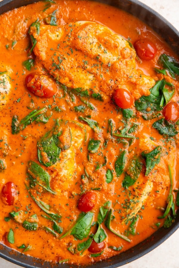 Creamy Roasted Red Pepper Chicken (dairy-free) - The Roasted Root