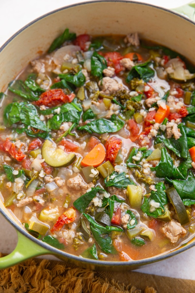 Ground Turkey Soup with Rice - The Roasted Root