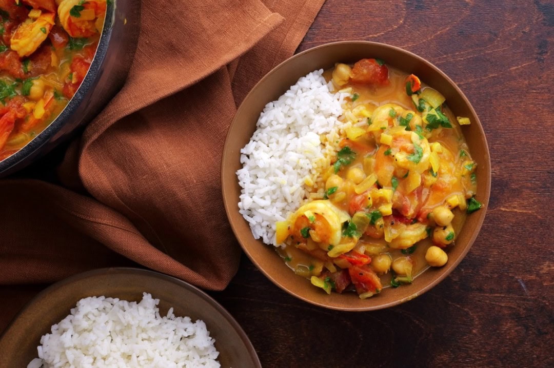 Coconut Shrimp and Chickpea Curry