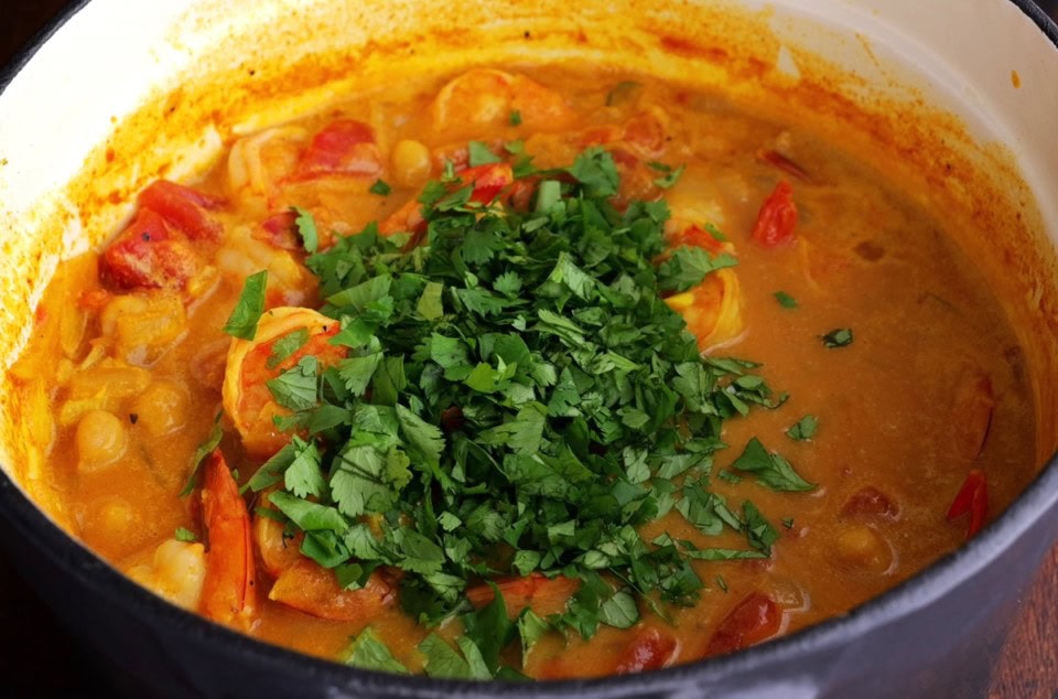 Coconut Shrimp and Chickpea Curry